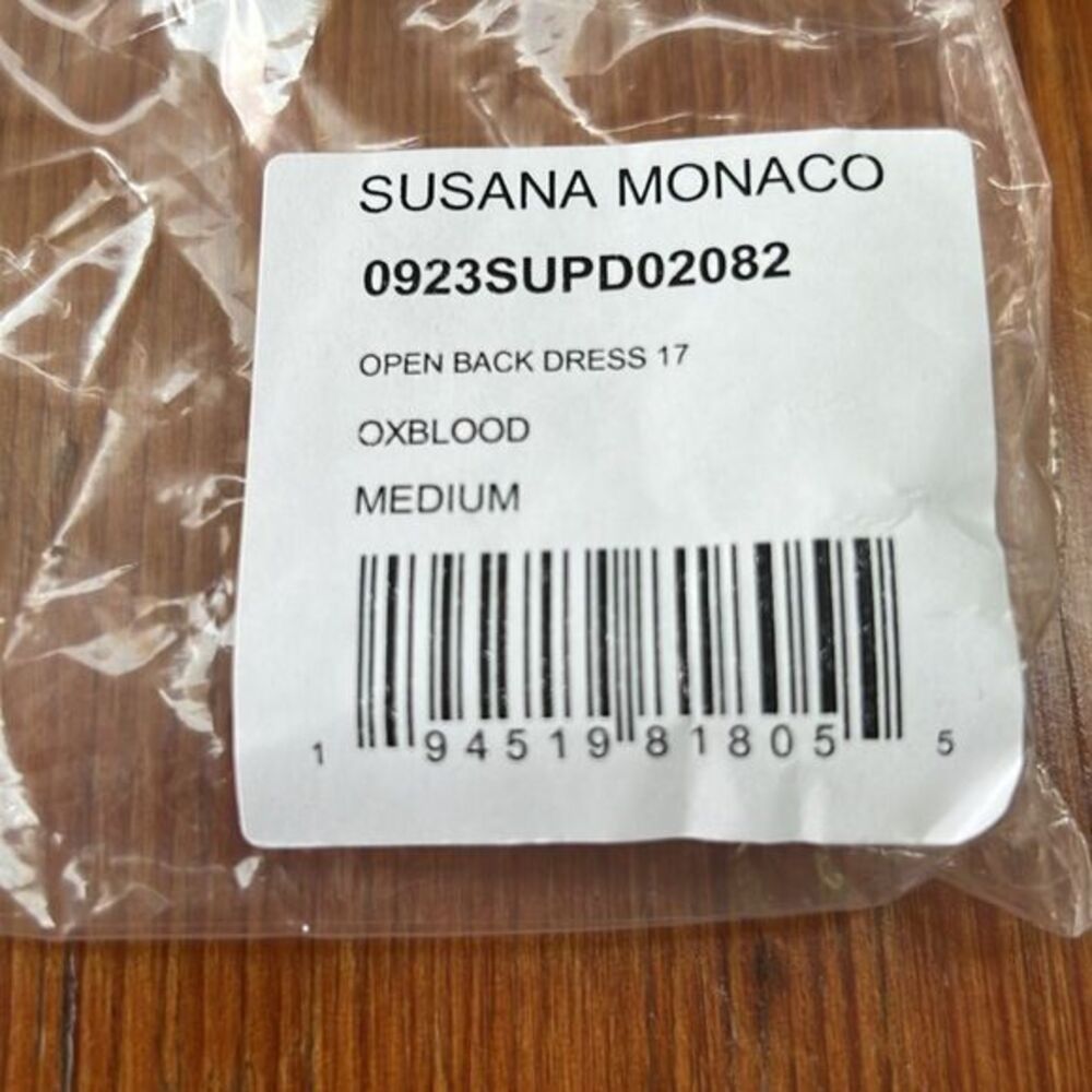 NWT Susana Monaco Open Back Mini Dress Oxblood Women's Size Medium Bodycon - Picture 10 of 12